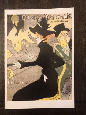 POSTCARD UNPOSTED HENRI DE TOULOUSE-LAUTREC DIVAN JAPONAIS AFFICHE POSTER, 1893
