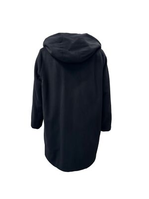 Pre-owned Marina Rinaldi Women's Black Tallero Button Closure Coat