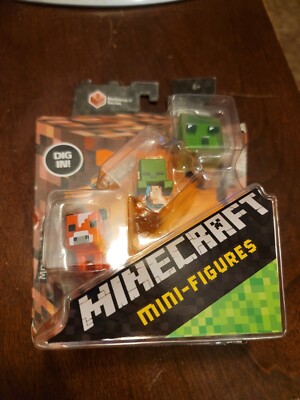 Mojang Minecraft Netherrack Series 3 Mooshroom, Zombie in Flames, Slime Blister