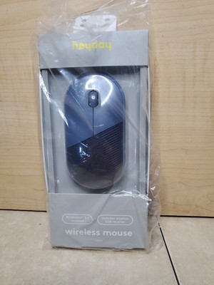Heyday Wireless Mouse Bluetooth 5.1 and USB Receiver 33 Foot Range DUSK BLUE