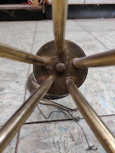 Vintage Chandelier Brass Tone Ceiling Light