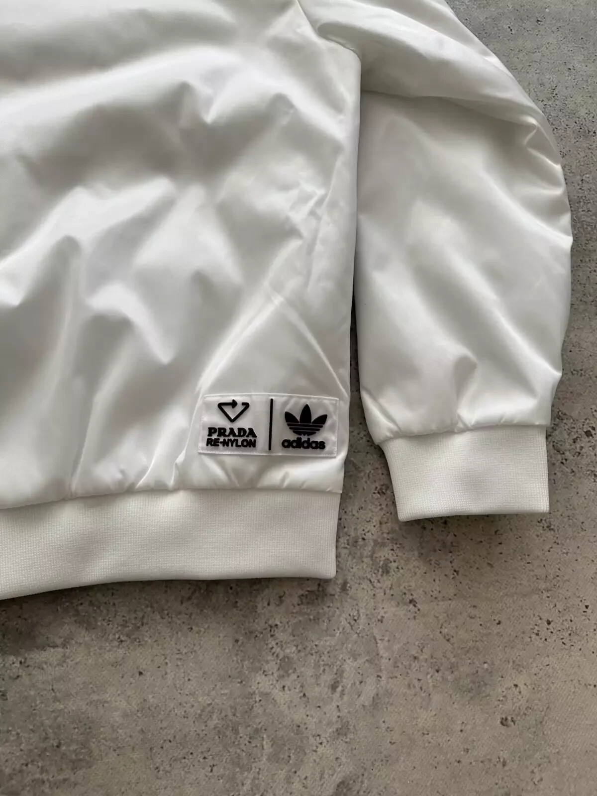 Pre-owned Prada Adidas X  Re-nylon Sweatshirt Jacket White Sweater Men's Size M