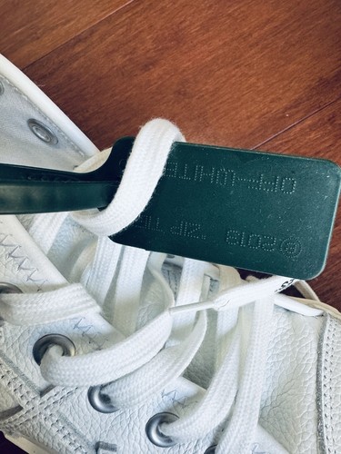 Pre-owned Off-white Final  Women High Vulcanized Logo-appliquéd Leather Sneakers Eu37 Us 7