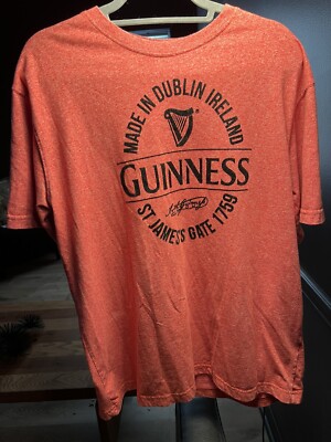 GUINNESS ST. JAMES GATE BREWERY T-SHIRT - DUBLIN IRELAND - Red Men's Size XL