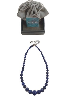 Mine Finds Jay King High Grade Sterling Lapis Necklace. New Never Worn