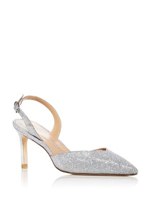 

STUART WEITZMAN Womens Silver Comfort Julia Pointy Toe Stiletto Slingback, Серебряный, SA032