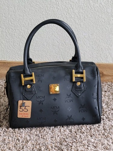 ★DE MERIEL★ VT Boston Bag Black VTBOSTON MCM Visetos Black Boston Bag 25cm | eBay
