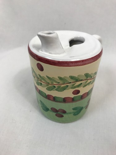 Caleca Red and Green Cherry Pattern Creamer or Syrup Pitcher