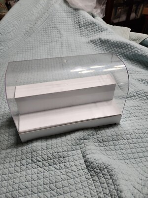 US Clear Acrylic Display Box Case 13x8 Plastic 2 Step White Tray Dustproof UV