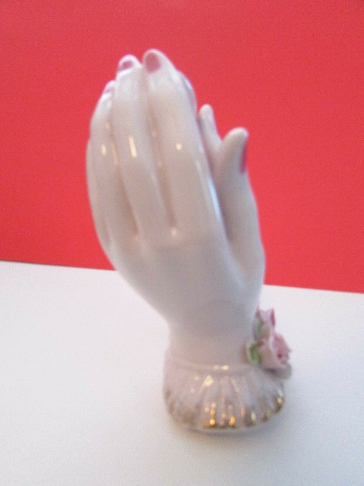 Lefton Occupied Japan, Bisque Hand Dish w/ Rosses