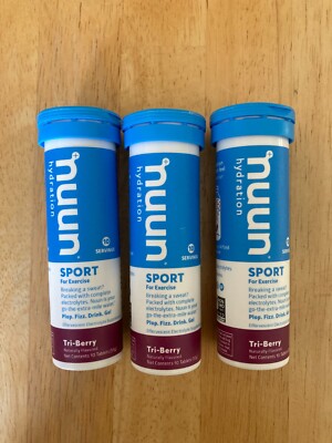 3x LOT Nuun Sport Hydration Tri-Berry Electrolyte Enhanced Drink 10 Tablets
