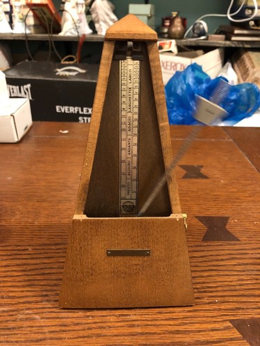 Vintage Seth Thomas Solid Wood Piano Metronome Obelisk Wind Up De Maelzel.