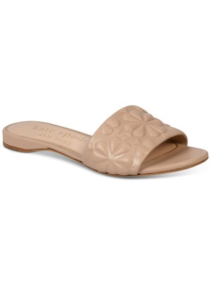 Женские босоножки KATE SPADE NEW YORK бежевого цвета с тиснением Emmie Leather Slide 6.5 B