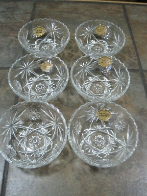 ANCHOR HOCKING ~ PRESCUT, CLEAR ~ SCALLOPED EDGE ~ (6) 5¼'' BOWLS ~ NWT