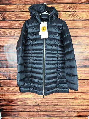 Save The Ducks PLUMTECH SYNTHETIC DOWN Ultra Light Puffer Jacket Blk Women 6/VL