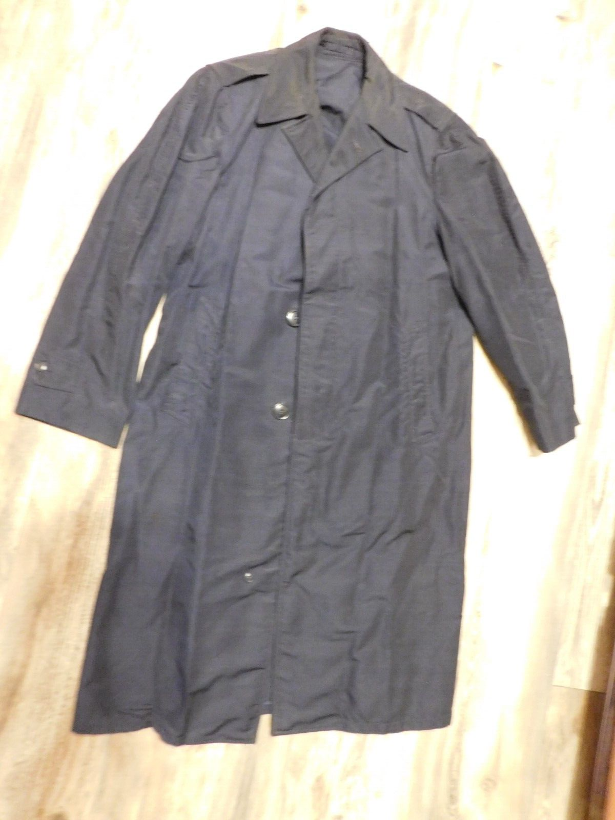 50年代US AIRFORCE RAINCOAT 32R Vintage 50s US Air Force Military Navy Blue Raincoat Trench