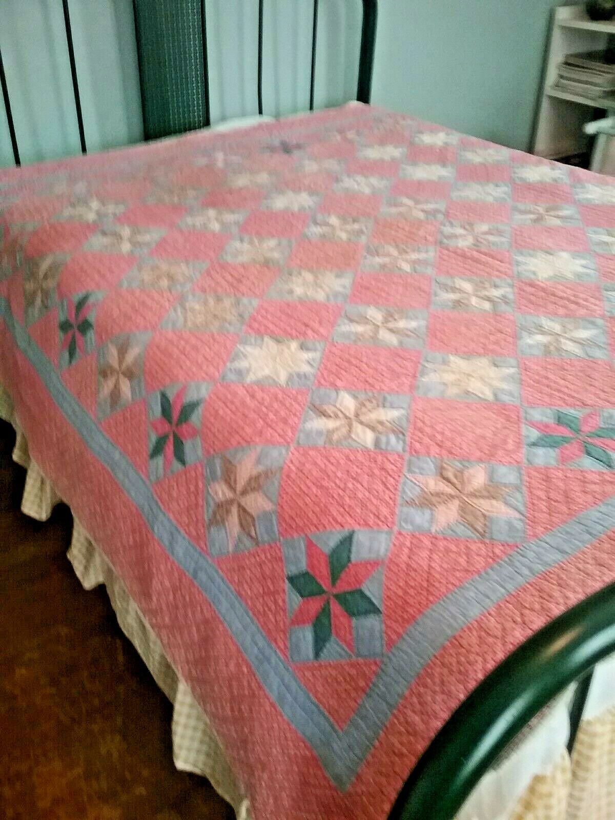 Antique Patchwork Star Quilt BEDFORD CO Pennsylvania  1800's  As Is