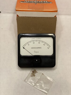SIMSPON MODEL 29 Panel Meter CAT-3960 0-50 Microamperes  NEW / Open Box