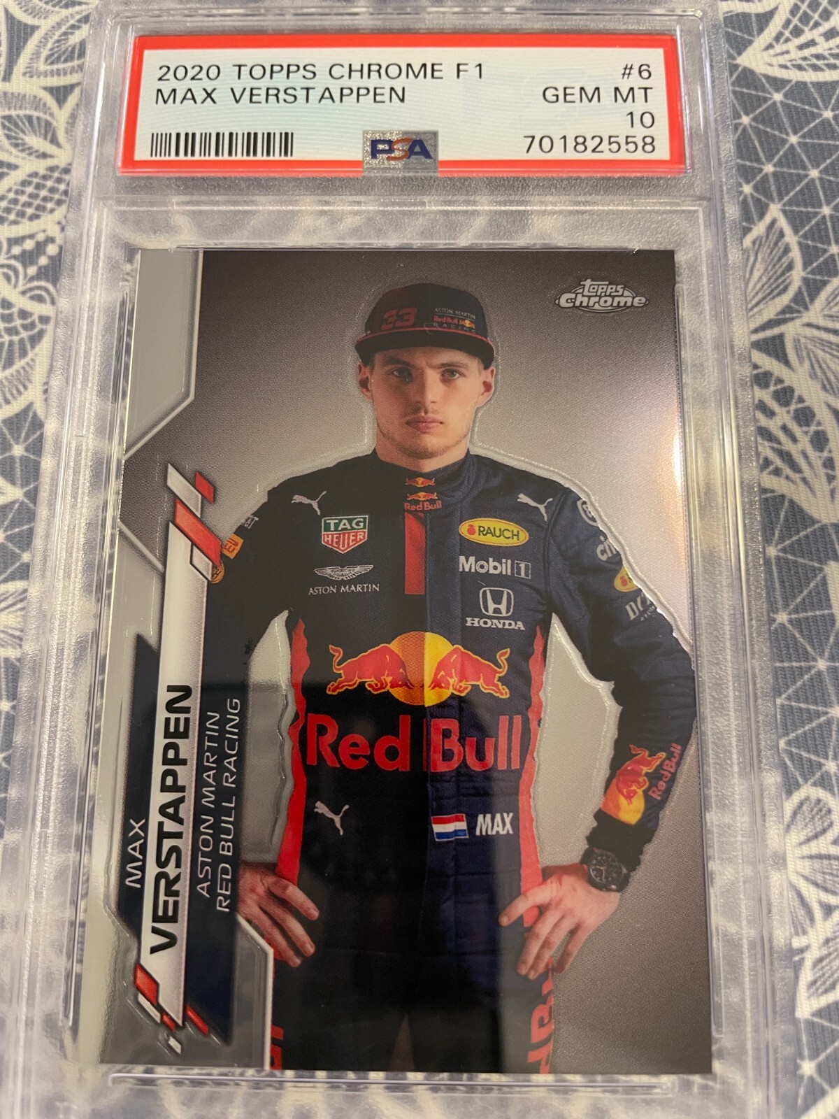 2020 Topps Chrome Formula 1 F1 #6 Max Verstappen PSA 10