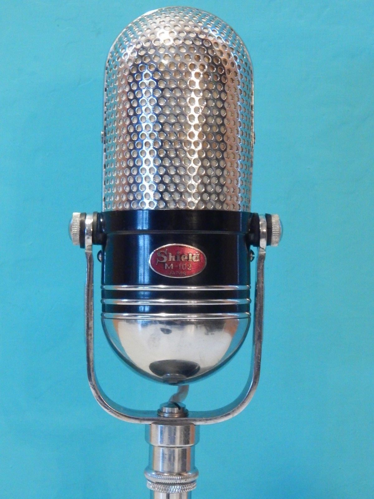 Vintage 1960S Shield M102 Pill Mocrophone And Stand RCA Shure Electro Voice Prop