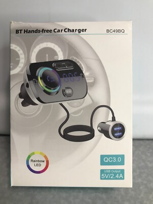 BT Hands Free Car Charger BC49BQ. Charge phone and listen 2 ur music over FM NEW