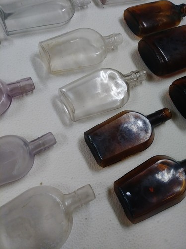 LOT vintage antique old glass coffin whiskey bottle bottles collection pre 1890