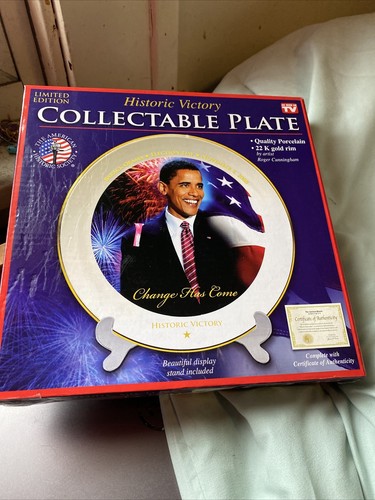 Barack Obama Historic Victory Collectable Plate/Stand