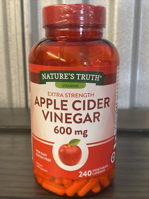 Nature's Truth Apple Cider Vinegar 600 mg Extra Strength Capsules 240 Exp 2/2026