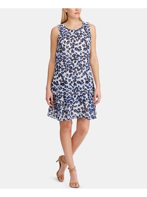 

RALPH LAUREN Женское платье прямого кроя длиной до колена с рюшами без рукавов и украшенным вырезом