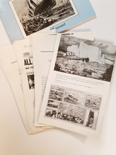 3 Titanic Books 2 Books Of History An 1 Book Of Post Cards + Pages From A Book