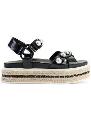 

KARL LAGERFELD Женские Черные Кожаные Эспадрильи на Платформе Pazya Toe, Черный, KL124774