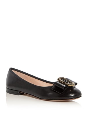 

MARC JACOBS Женские черные кожаные балетки  с двойной буквой J Interlock Toe Slip On, Черный, M9001640