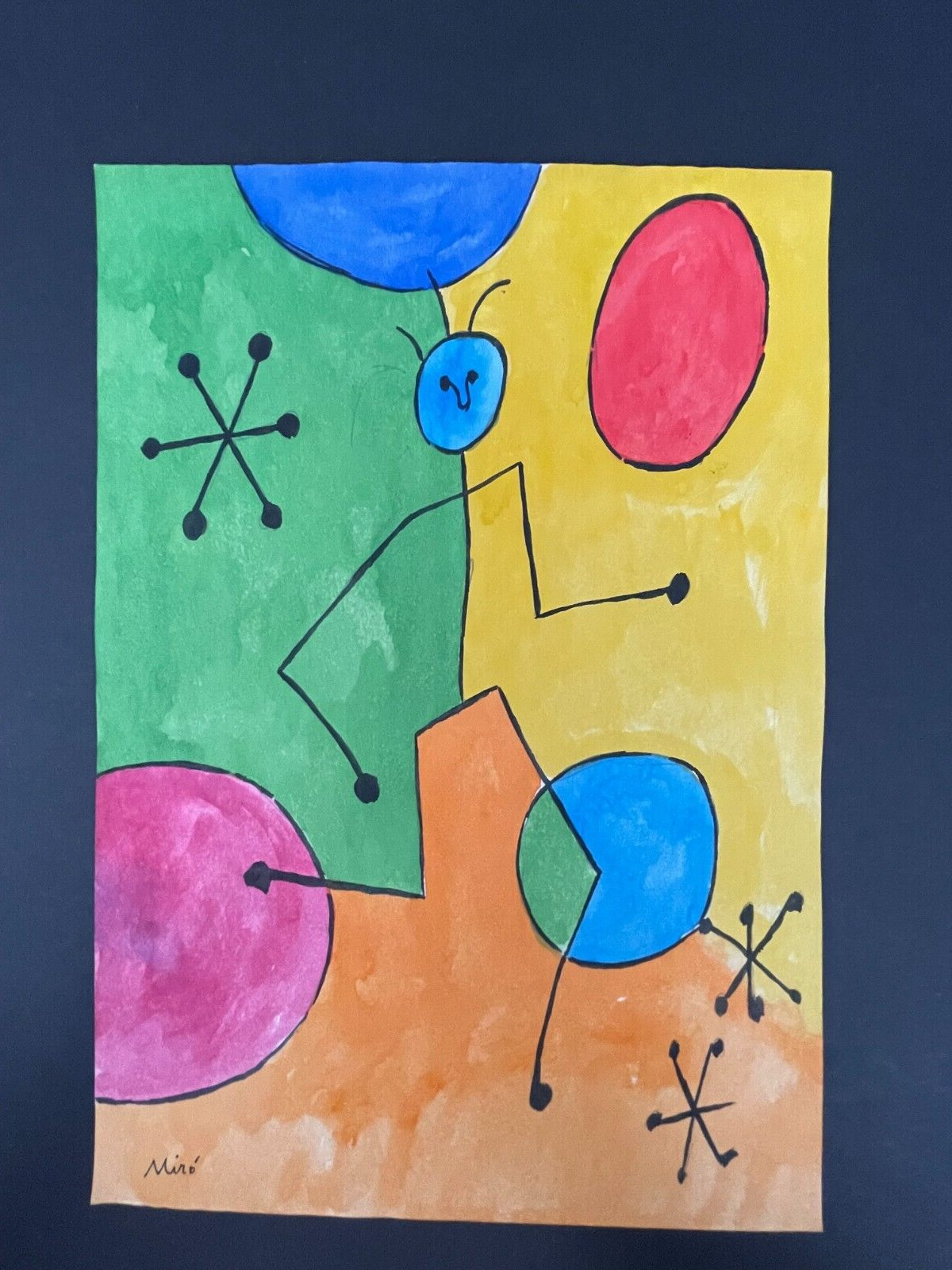Joan Miro、PEINTURE OVALE、画集画、新品額装付 JOAN MIRO 
