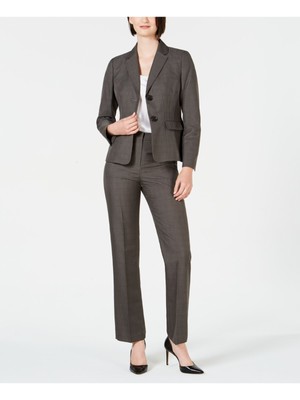

LE SUIT Womens Grey Wear To Work Брюки прямого кроя Petites, Серый, 50038840