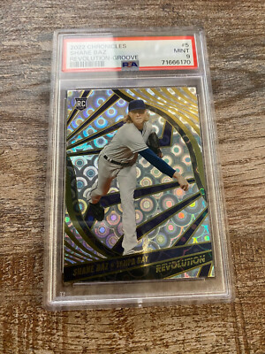 2022 PANINI CHRONICLES REVOLUTION 5 SHANE BAZ GROOVE PSA 9 RC TAMPA RAYS