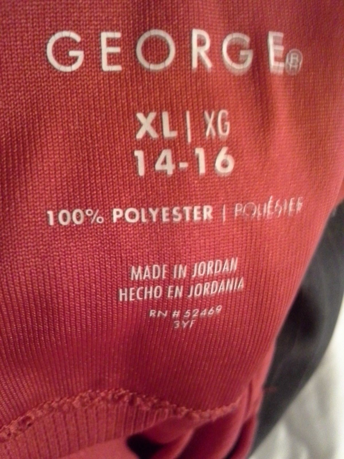 George boys red uniform polyester shirt  size xl 14-16