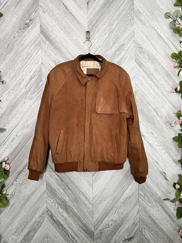 Marlboro Adventure Team Suede Leather Jacket Men's Large Brown