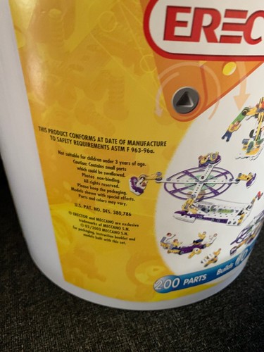 EUC VINTAGE ERECTOR MECCANO City Fun Fair Bucket Construction  #71 0100/200 pc