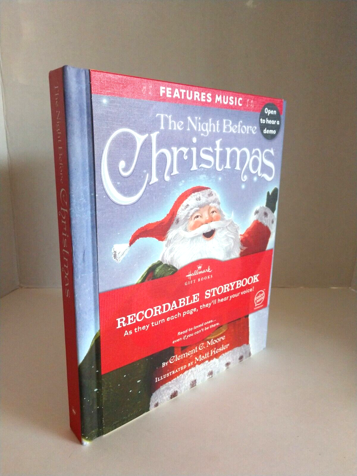 Hallmark THE NIGHT BEFORE CHRISTMAS Recordable Voice Gift Storybook Santa Claus