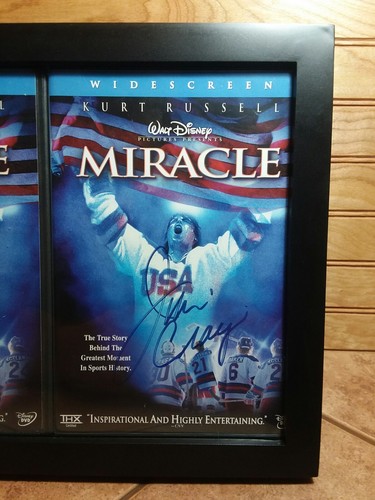 ????MIRACLE ON ICE?JIM CRAIG & MIKE ERUZIONE? framed signed miracle Dvds COA????