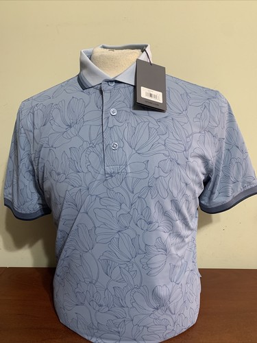 G/FORE メンズシャツブラックsizeL G/Fore G4 Outline Iris Mens Medium Golf Polo Shirt Driz Blue