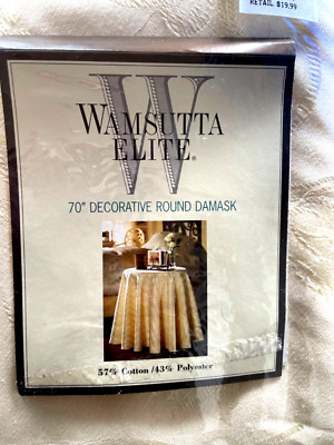 Wamsutta Elite Tablecloth 70'' Round Ivory Classic