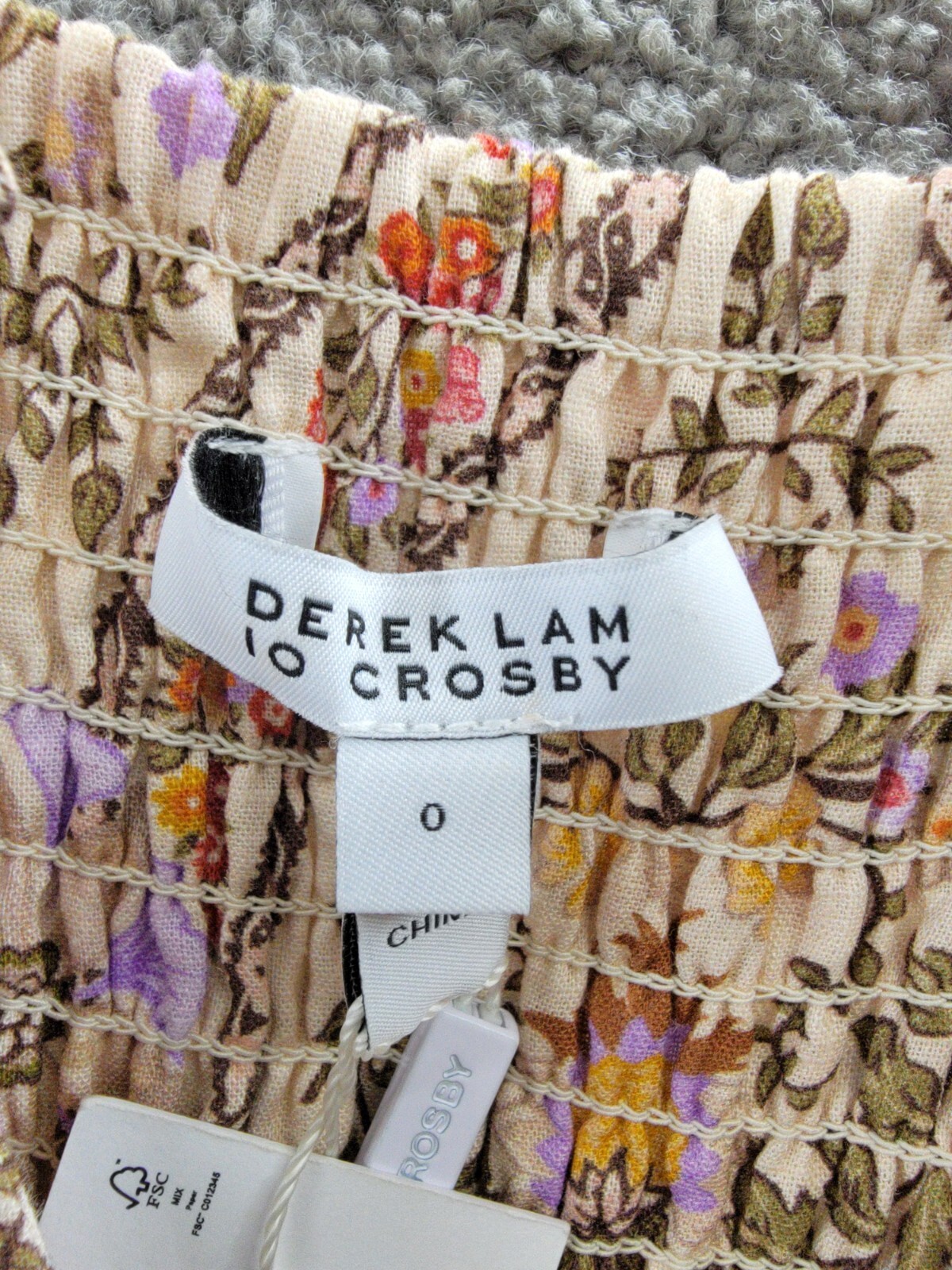 Derek Lam 10 Crosby Timothea Linen Blend Tie Shoulder Dress Womens 0 Light Khaki - Picture 8 of 15