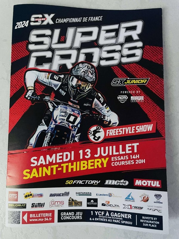 Programme Supercross De St Thibery 2024