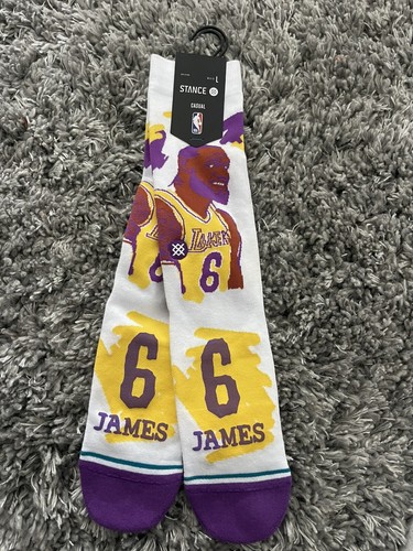 Lebron James Laker Socks/ Stance Size L