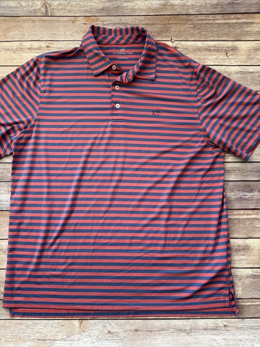 Polo Shirt Salmon Blue Stripe