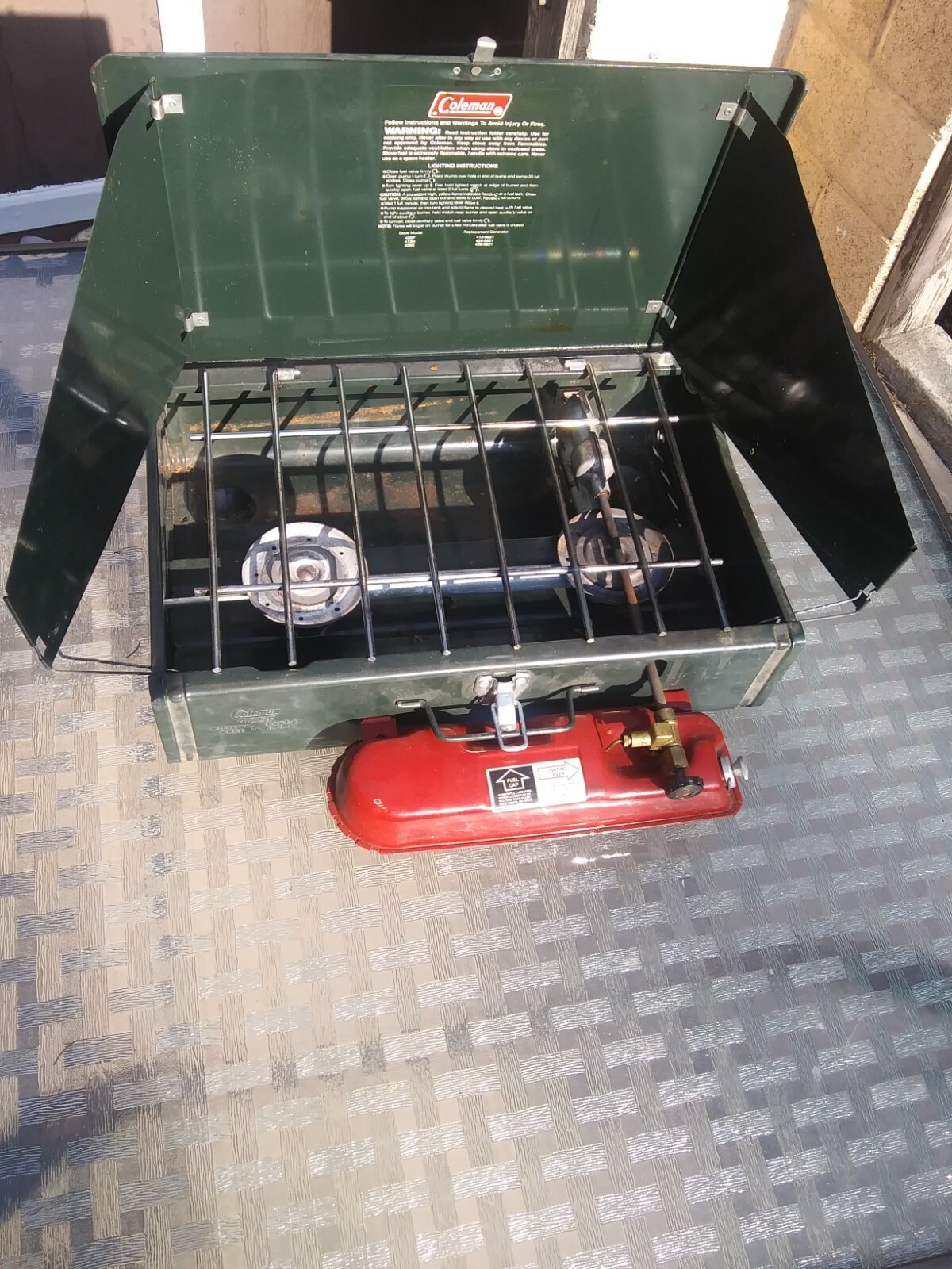 Coleman 425f two burner gas stove usa made vintage tested working.のeBay