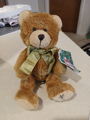 Vintage Harrods Knightsbridge Golden Brown Teddy Bear Plush Stuffed Animal Tags