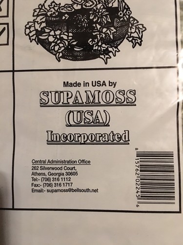 Nib Supamoss-hanging basket liner-up to 16” baskets-moss peat mulch super moss