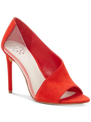 VINCE CAMUTO Женские красные прозрачные кожаные туфли-лодочки Rivestan Stiletto 7,5 м